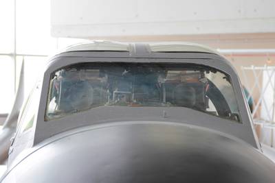 &quot;Clin d'Ailes&quot;, Musée de l'Aviation militaire de Payerne 1 : DH-115 &quot;Vampire Trainer&quot;, cockpit de face