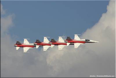 Portes ouvertes de la Base Aérienne de Sion (2008) 1 : Patrouille Suisse  (formation Shadows)