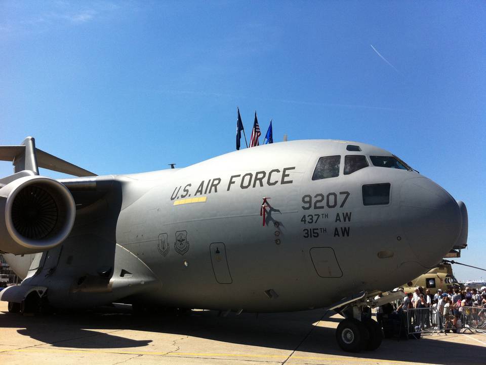 Paris Airshow 2011 (Le Bourget, France) 1 : USAF C-17 Front.jpg