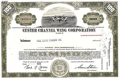 Bon au porteur Custer