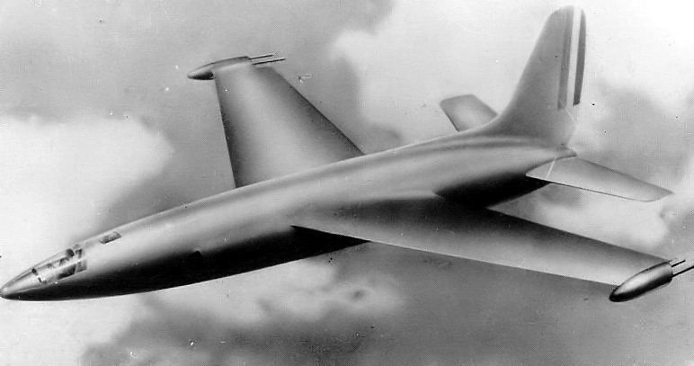 Dessin d'usine du SO-4000 montrant la disposition des tourelles dans les saumons d'aile