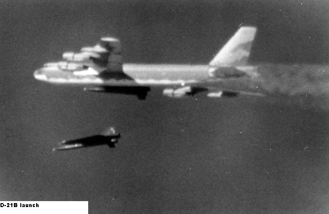 D-21B juste apr&egrave;s largage d'un B-52