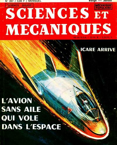 Le X-24 fut aussi envisag&eacute; comme v&eacute;hicule spatial comme le montre cette couverture de magazine et l'image ci-contre