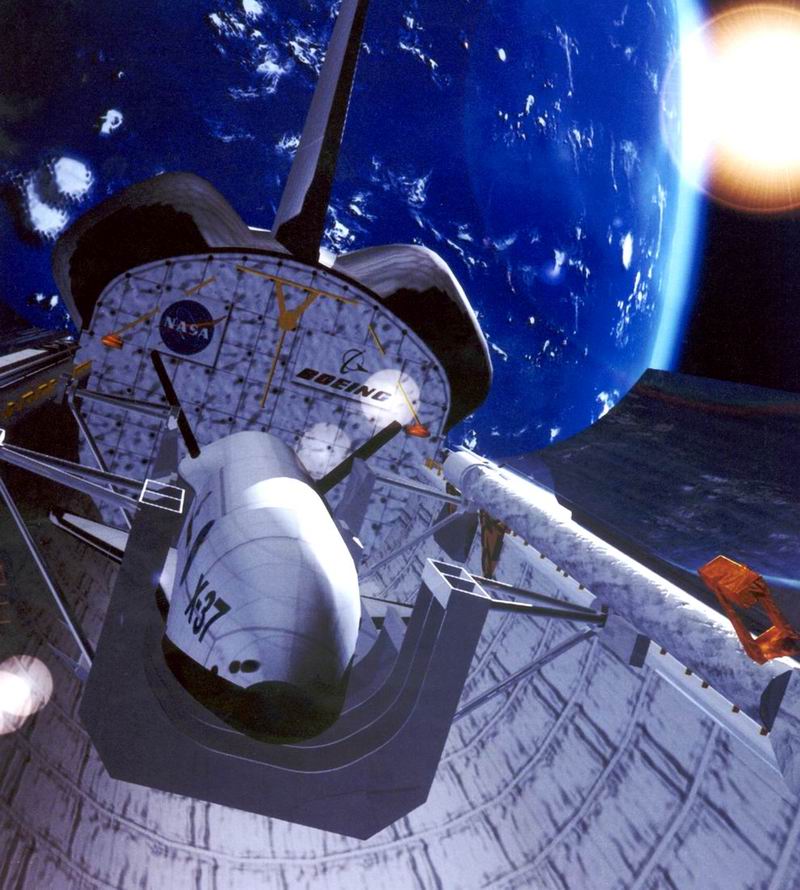 Le X-37 dans la soute de la navette spatiale