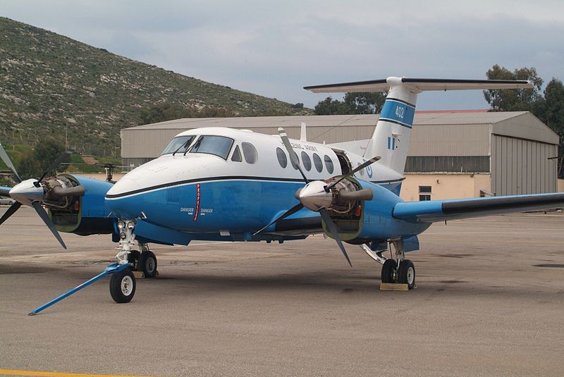 Beech C-12R Huron de l'armée grecque au sol