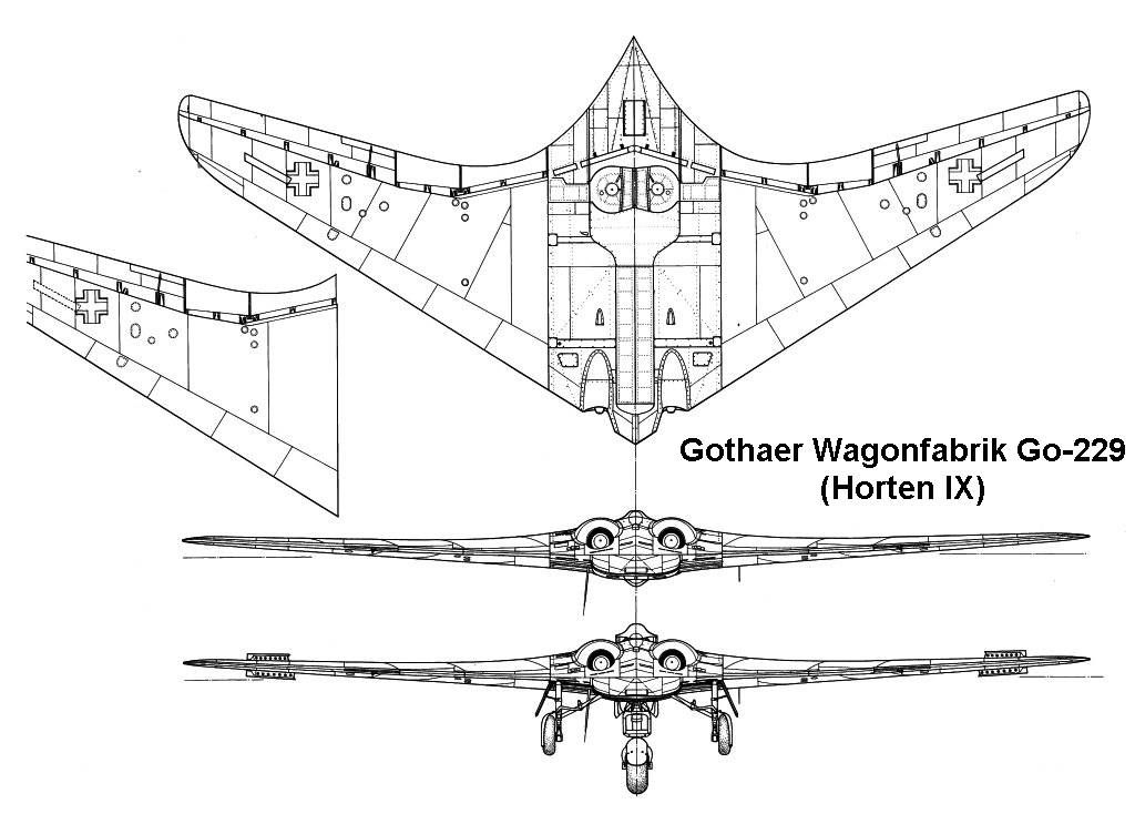 Схема летающее крыло. Летающее крыло Horten ho 229. Horten 229 чертёж. Horten ho 229 чертежи. Horten ho IX также Gotha go 229.