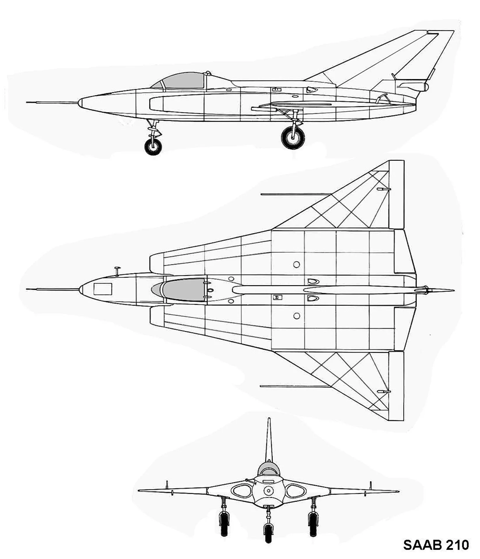 Saab 35 чертеж