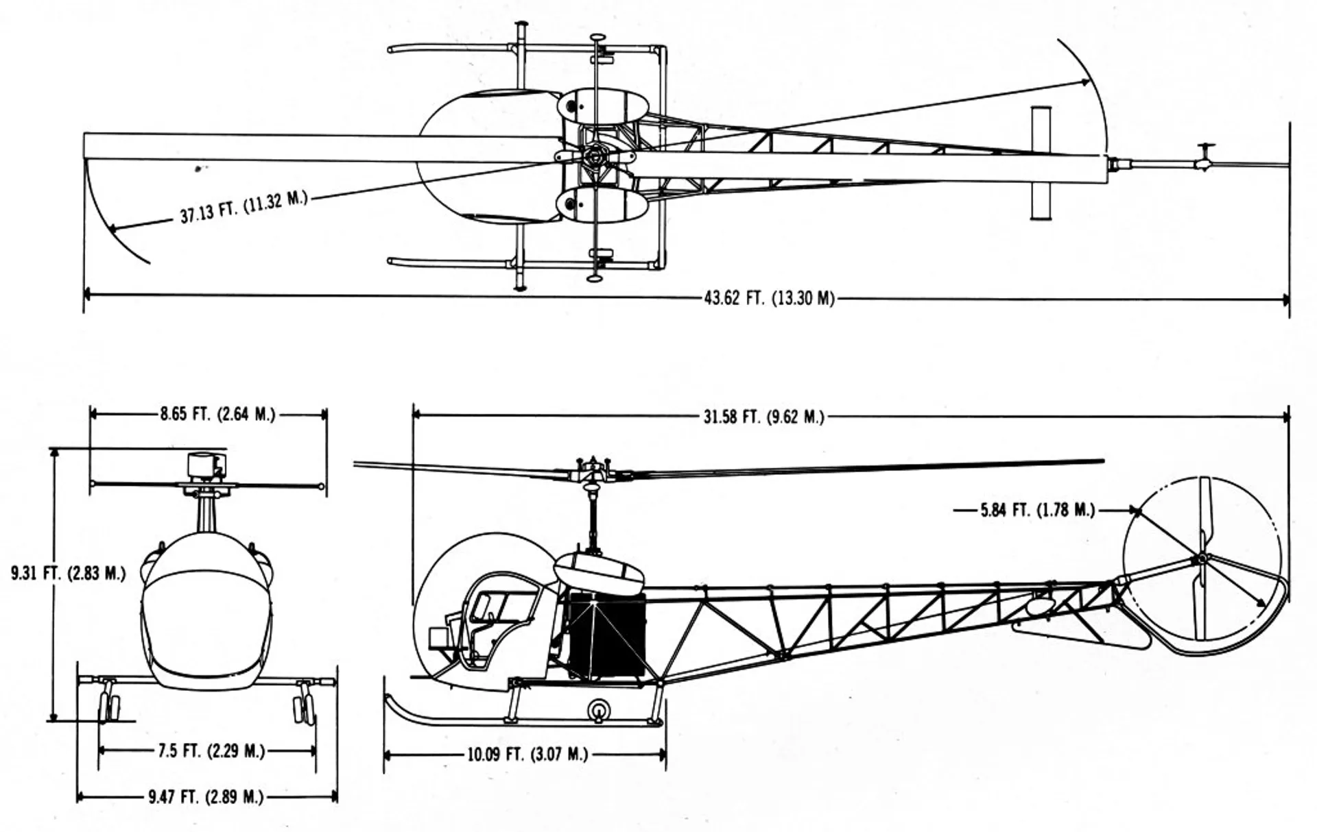 Bell 525 чертеж