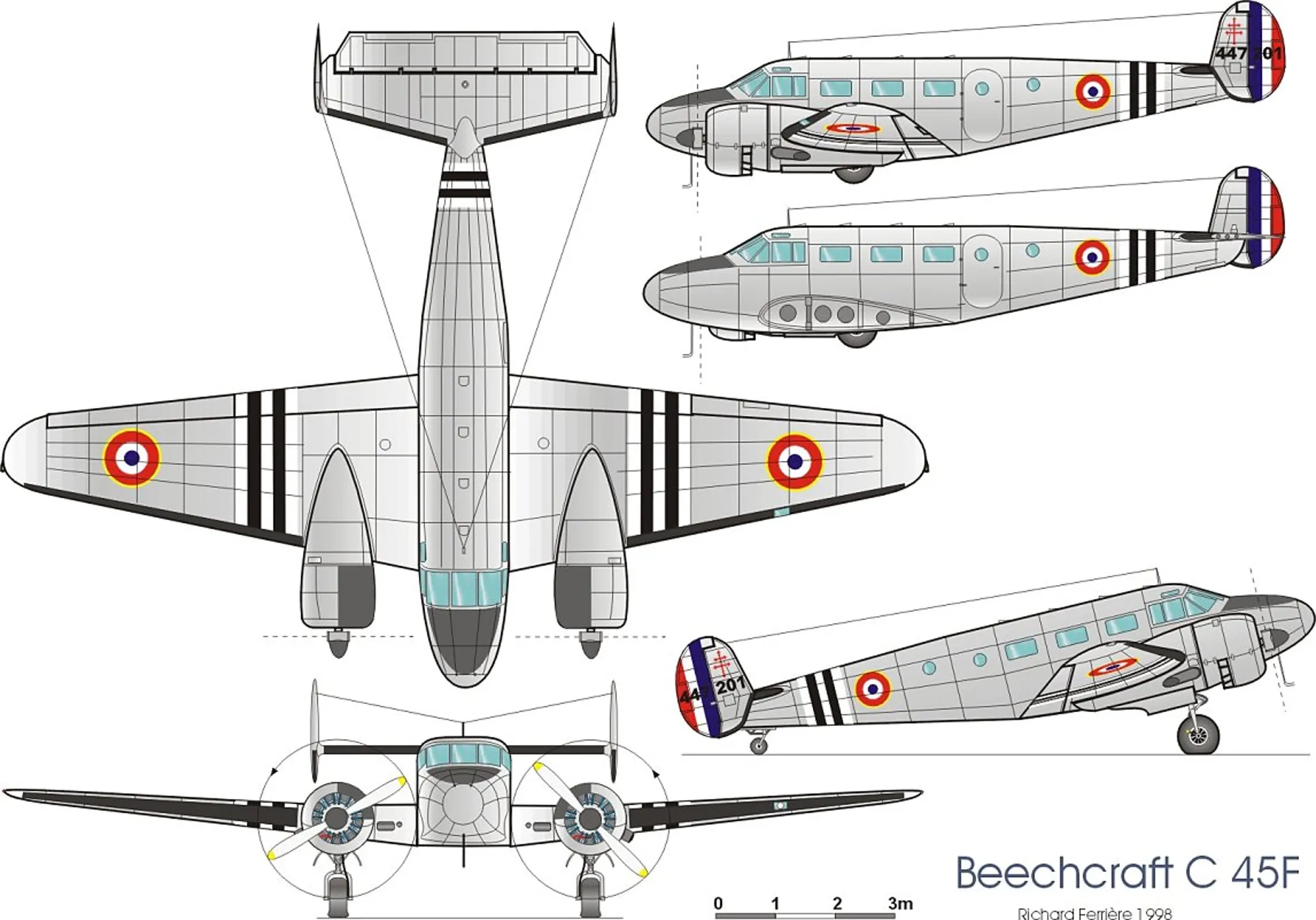 Beechcraft model 18 чертежи