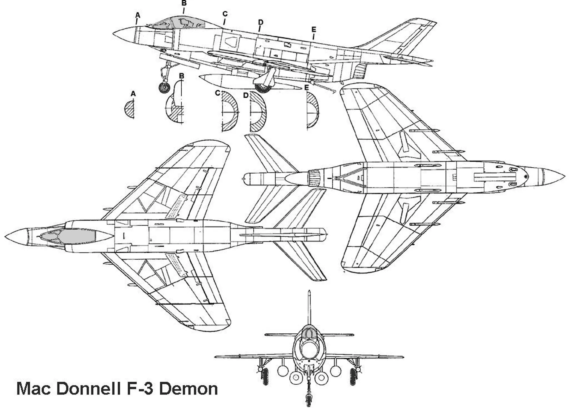 D f 3 4. MCDONNELL F-3 Demon чертеж. Макдоннелл f2h «Банши» чертеж. MCDONNELL f3h-2n Demon чертеж. F3h Demon Blueprint.