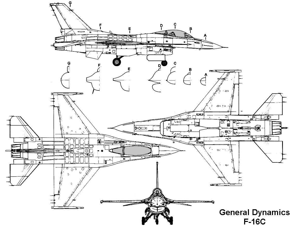 F16 истребитель чертежи